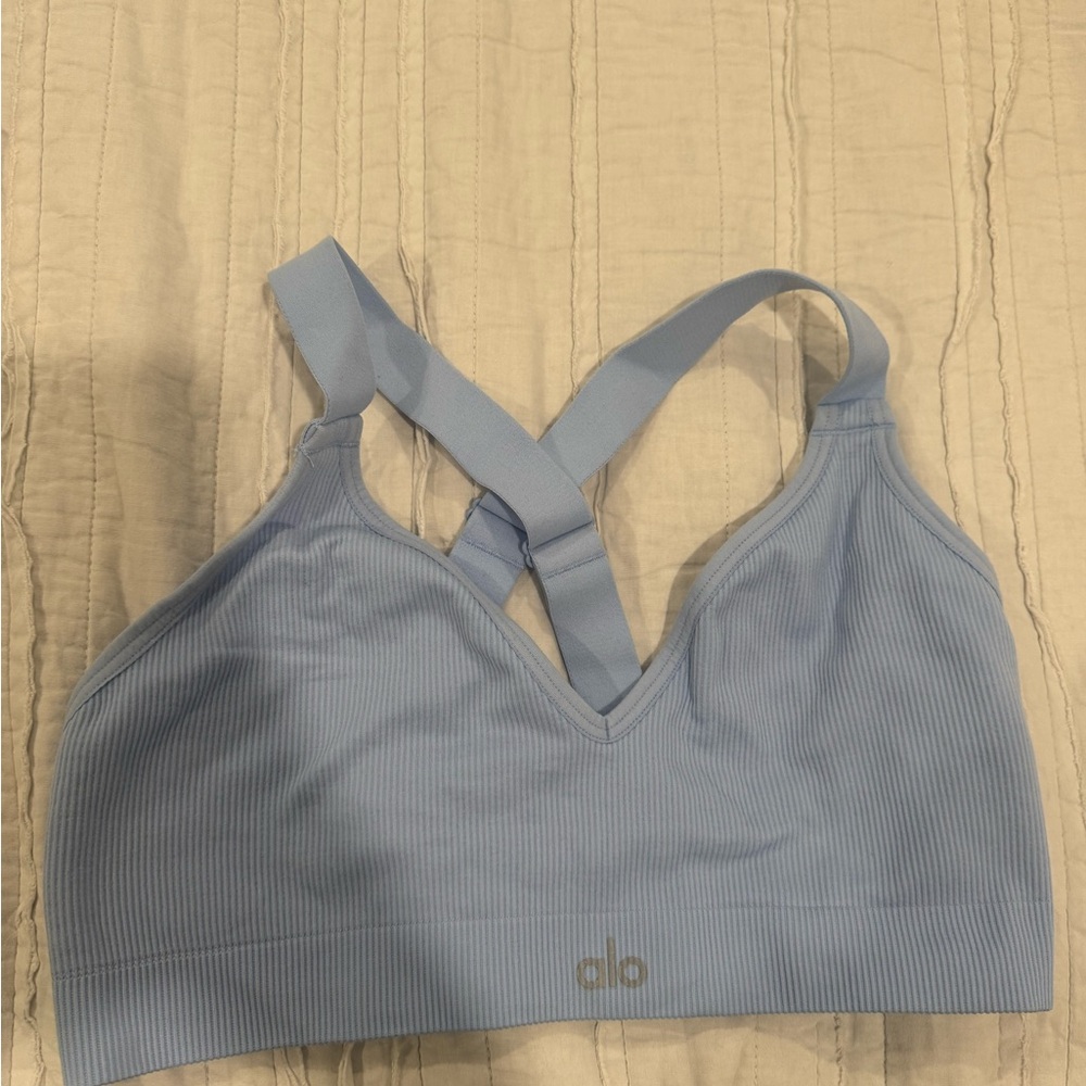 ALO Yoga Blue Racerback Sports Bra